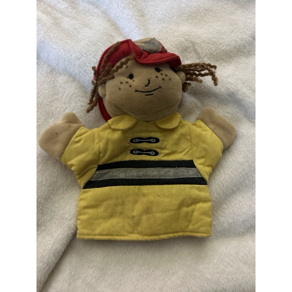 Manhattan Toy Firefighter Hand‎ Puppet 2001 Vintage Soft Plush Preschool Puppet